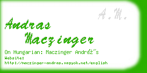 andras maczinger business card